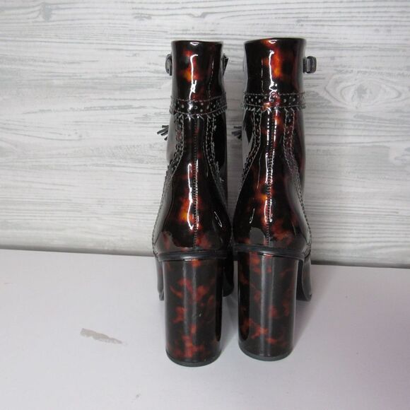 Tory Burch Tortoise Shell Huxley Leather Booties - Picture 5 of 8